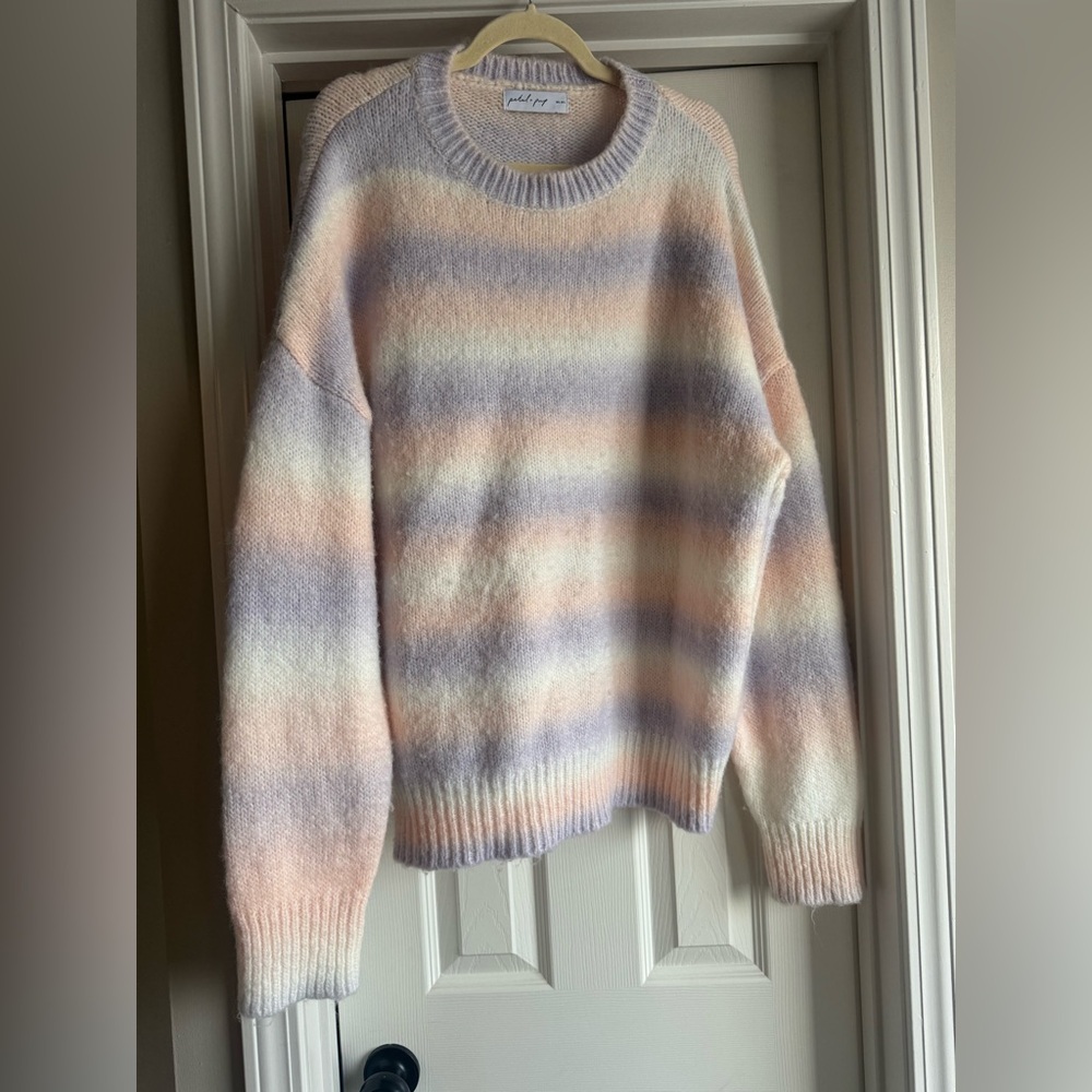 Petal & Pup Soft Pastel Striped Sweater